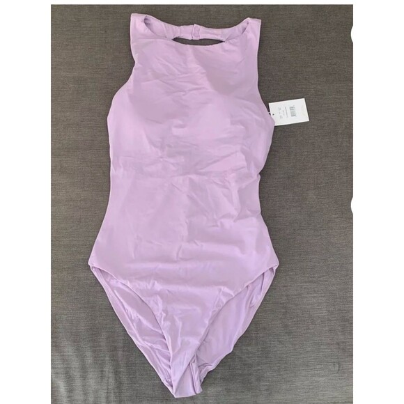 NWT Andie Swim Corsica Womens One Piece Swimsuit SZ M Purple Lavender Open Back - Picture 4 of 5